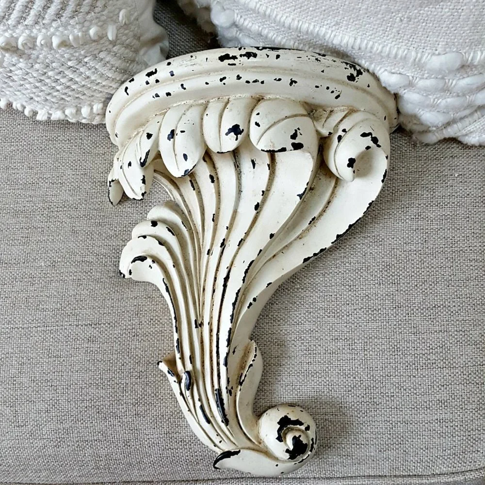 SHABBY DISTRESSED CHIC Massive ORNATE WALL SHELF